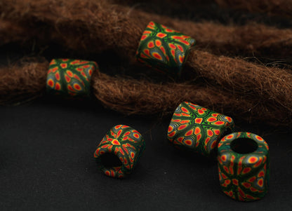 Desert Bloom – Handmade Polymer Clay Dread Beads Set