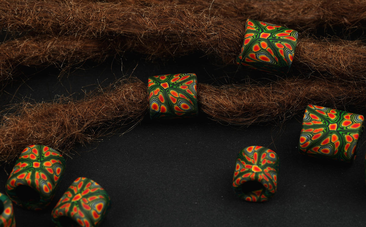 Desert Bloom – Handmade Polymer Clay Dread Beads Set – view 3