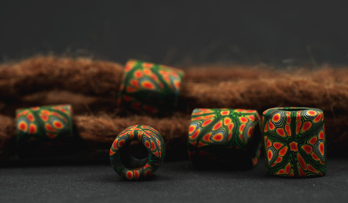 Desert Bloom – Handmade Polymer Clay Dread Beads Set – view 5