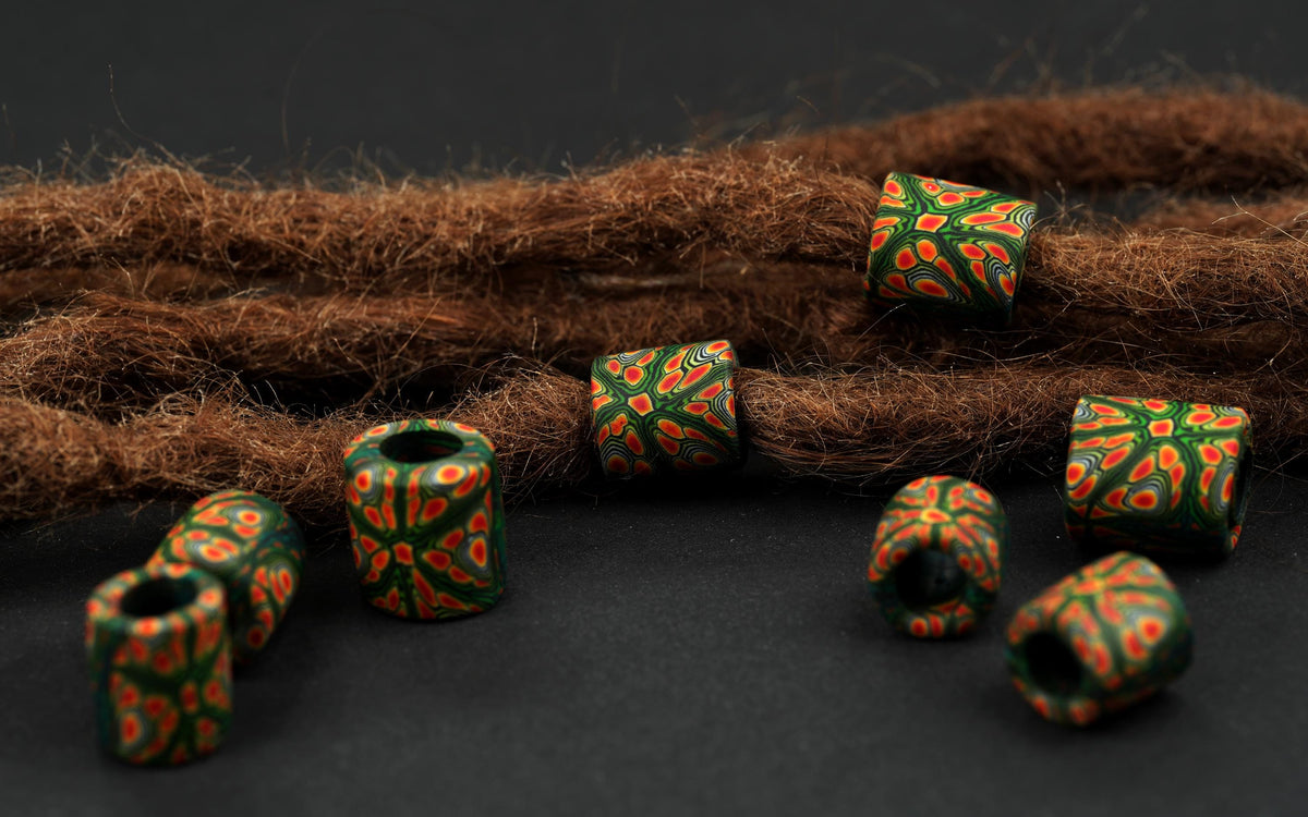 Desert Bloom – Handmade Polymer Clay Dread Beads Set – view 8