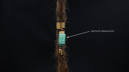Draht-Dreadperle mit Amazonit in der Dread – Ansicht 2
