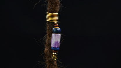 Draht-Dreadperle mit Amethyst in der Dread