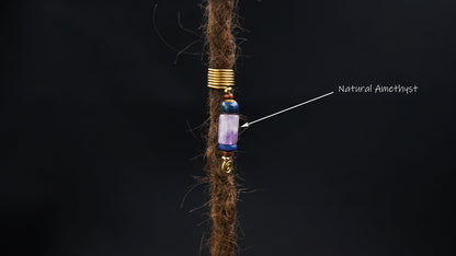 Draht-Dreadperle mit Amethyst in der Dread – Ansicht 2