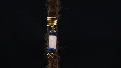 Draht-Dreadperle mit Rosenquarz in der Dread – Ansicht 2