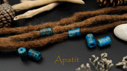 Dreadlock Tube Beads in 5 Minerals – Amethyst, Aquamarine & More – view 2