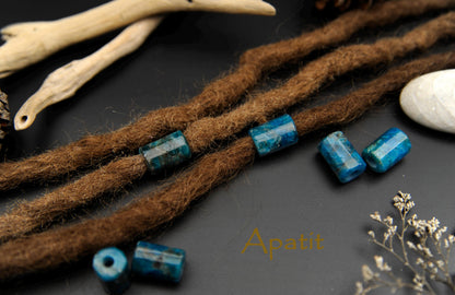 Dreadlock Tube Beads in 5 Minerals – Amethyst, Aquamarine & More – view 3