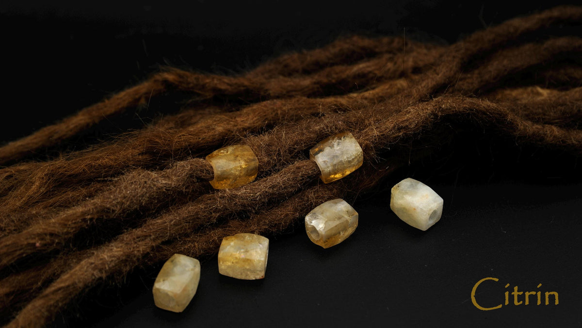 Gemstone Dreadlock Beads in 8 Minerals – Single or as a Set, Hole 4–7 mm – view 10