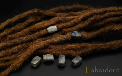Gemstone Dreadlock Beads in 8 Minerals – Single or as a Set, Hole 4–7 mm – view 3
