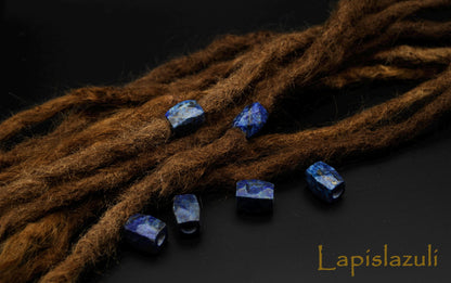Gemstone Dreadlock Beads in 8 Minerals – Single or as a Set, Hole 4–7 mm – view 4