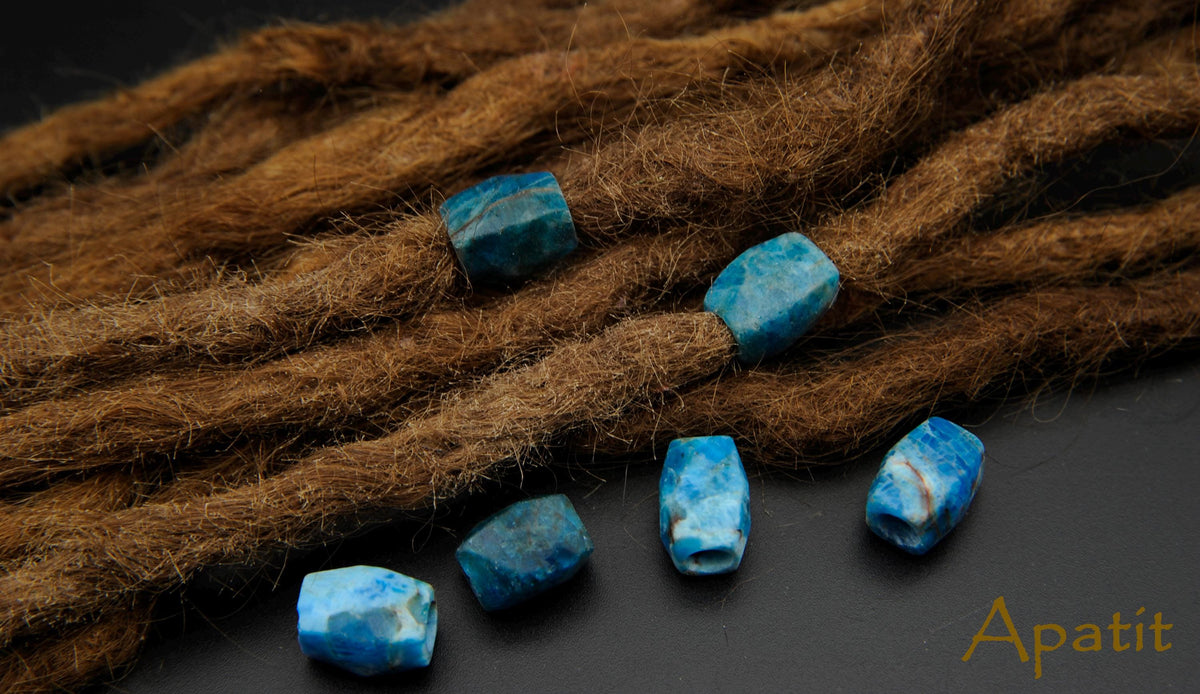 Gemstone Dreadlock Beads in 8 Minerals – Single or as a Set, Hole 4–7 mm – view 6