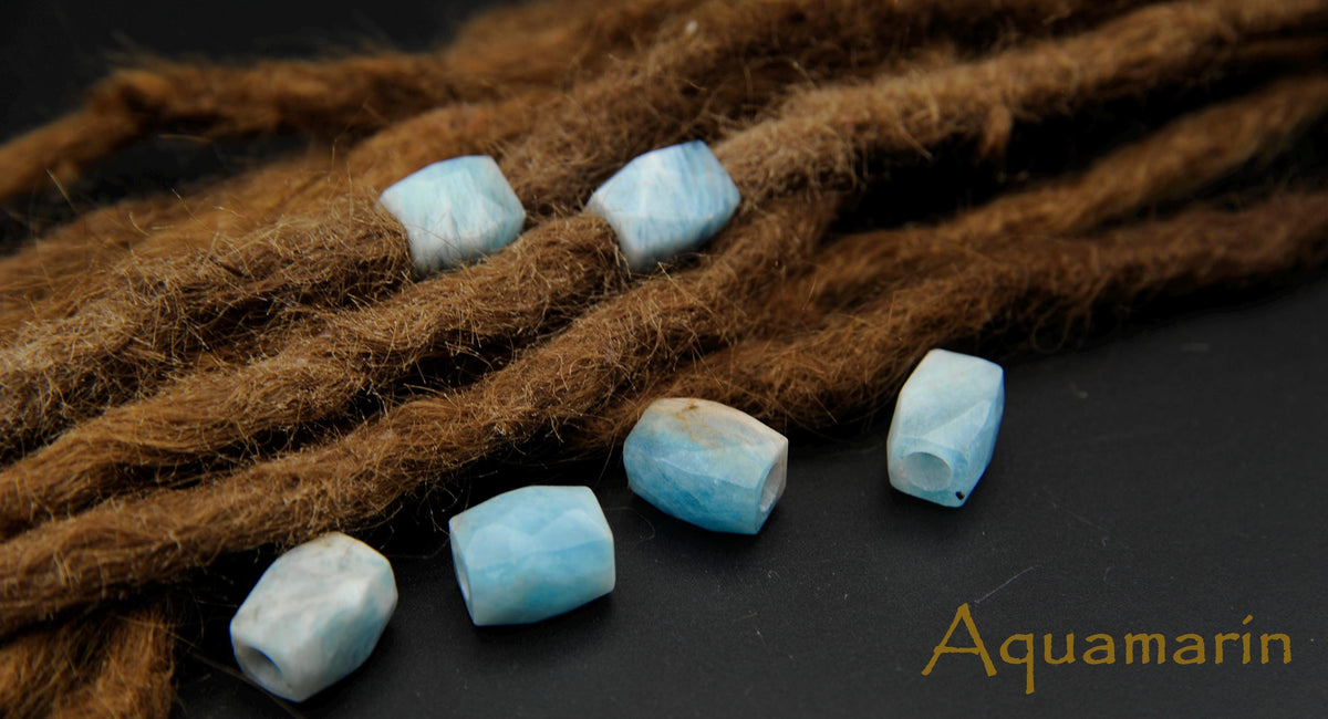 Gemstone Dreadlock Beads in 8 Minerals – Single or as a Set, Hole 4–7 mm – view 7