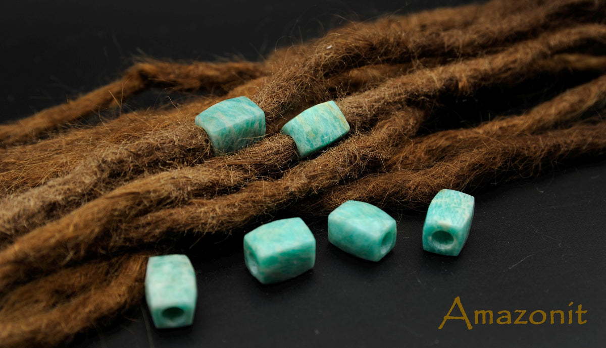 Gemstone Dreadlock Beads in 8 Minerals – Single or as a Set, Hole 4–7 mm – view 8