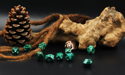 Faceted Green Imperial Jasper Dread Beads – Set of 2, 13 × 18 mm – view 7