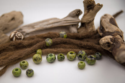 Light Green Serpentine Dread Beads – Set of 2, approx. 18 × 13 mm – view 2