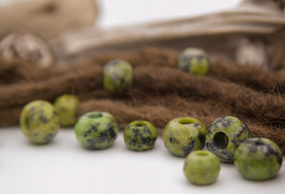 Light Green Serpentine Dread Beads – Set of 2, approx. 18 × 13 mm – view 4