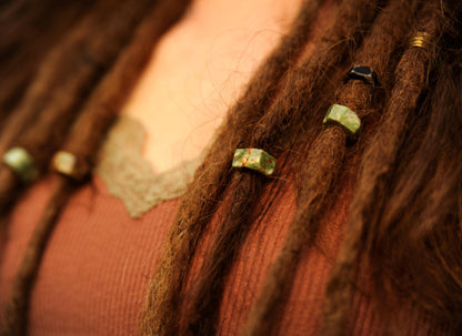 Green Natural Stone Dread Bead – Disc 8 × 15 mm, Hole 4–8 mm – view 8