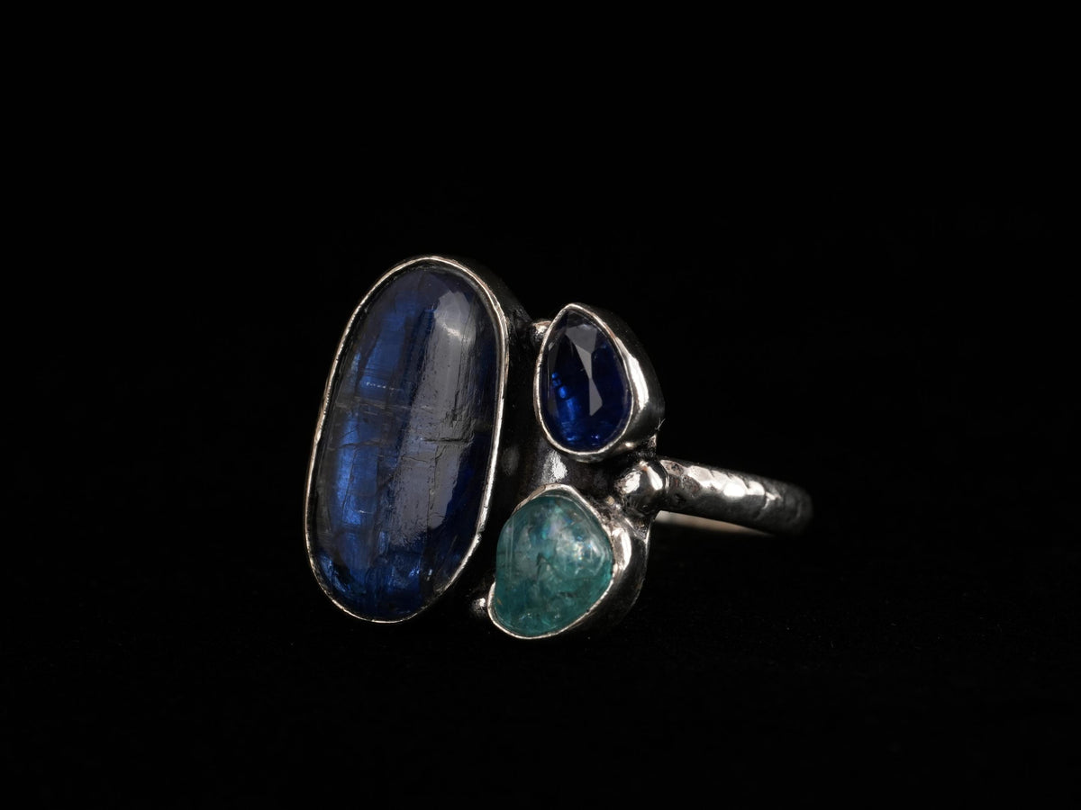 Kyanit Apatit Ring aus 925 Silber