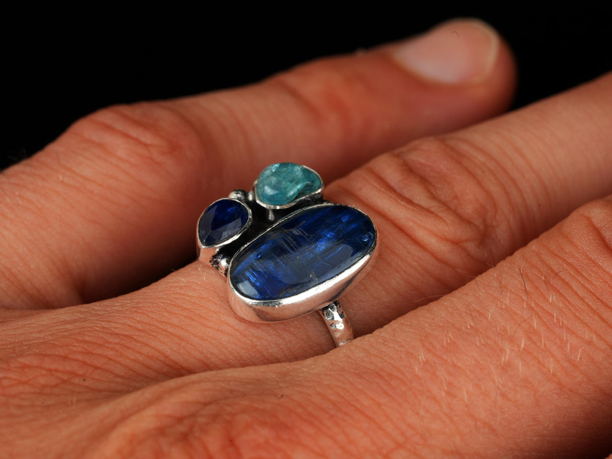Kyanit Apatit Ring aus 925 Silber – Ansicht 4