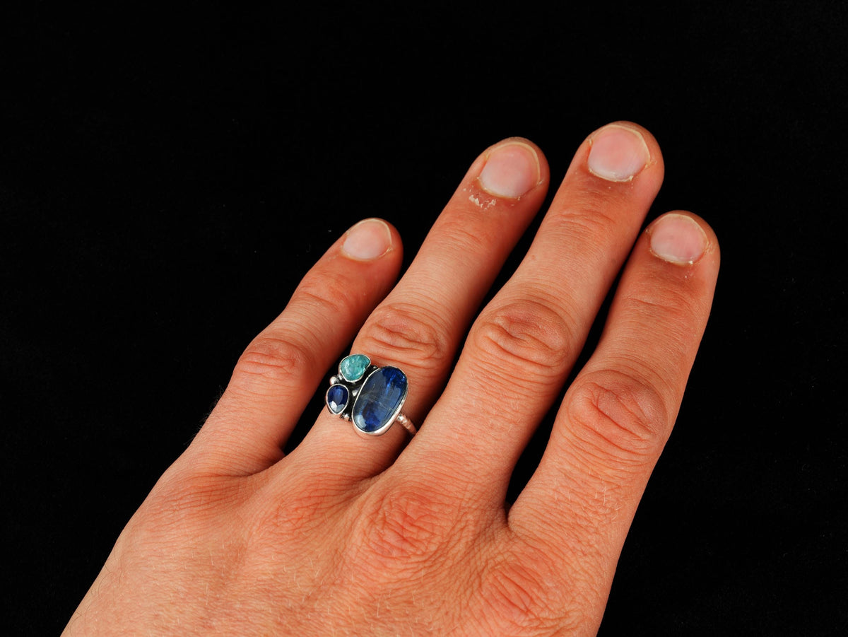 Kyanit Apatit Ring aus 925 Silber – Ansicht 6