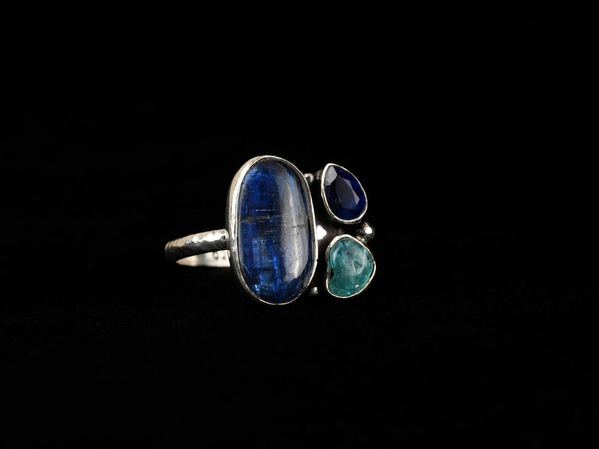 Kyanit Apatit Ring aus 925 Silber – Ansicht 7