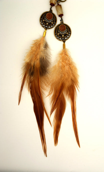 Lange Federohrringe Schwarz-Gelb aus Fasanenfedern – 17–20 cm – Bild 6