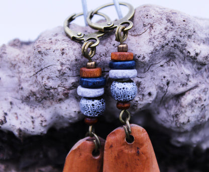 Long Pine Cone Scale Earrings with Lavender Beads – view 6