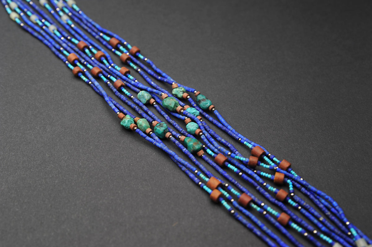 Delicate Lapis Lazuli Necklace with Turquoise – Minimalist Gemstone Jewellery, 6 One-of-a-Kind Pieces – view 4