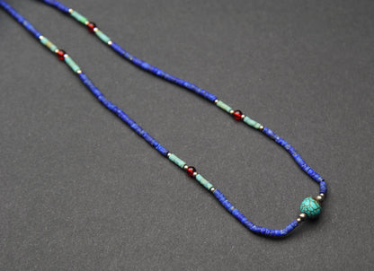 Delicate Lapis Lazuli Necklace with Turquoise – Minimalist Gemstone Jewellery, 6 One-of-a-Kind Pieces – view 5