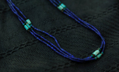Delicate Lapis Lazuli Necklace with Turquoise – Minimalist Gemstone Jewellery, 6 One-of-a-Kind Pieces – view 9