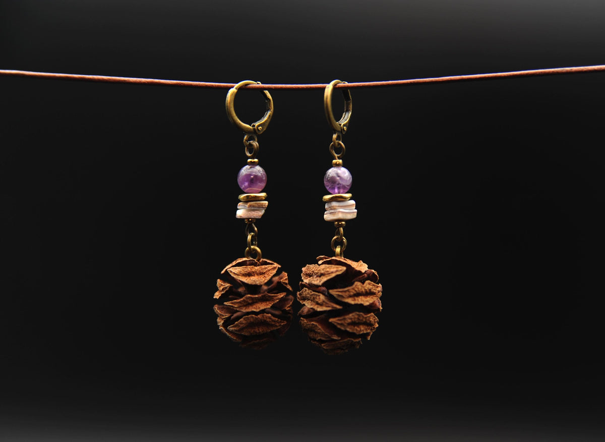 Mammutbaum Ohrringe Amethyst – Detail