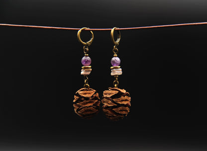 Mammutbaum Ohrringe Amethyst – Detail