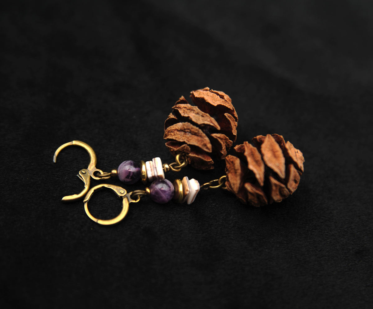 Mammutbaum Ohrringe Amethyst – Detail
