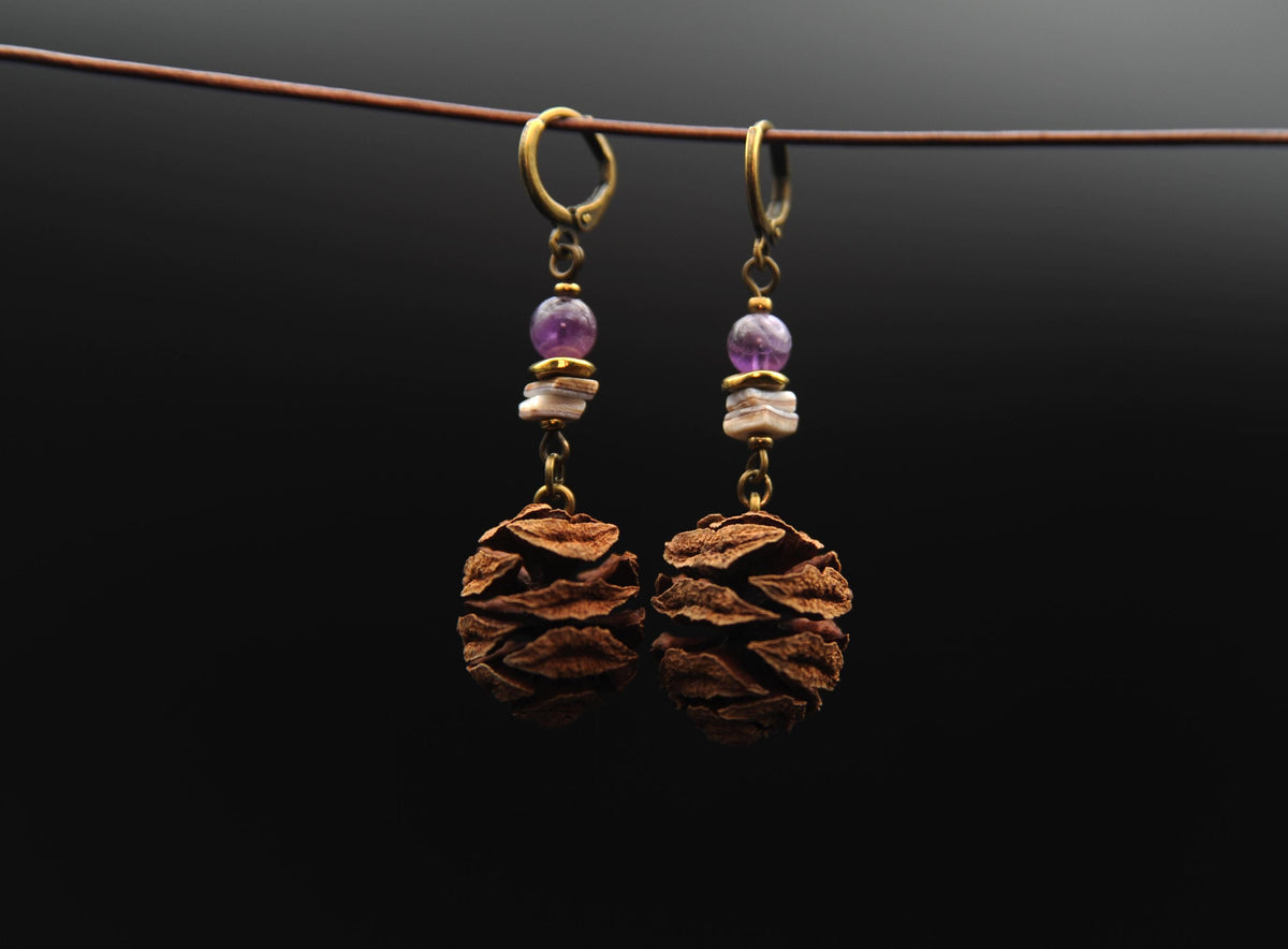 Mammutbaum Ohrringe Amethyst – Detail