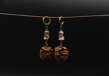 Mammutbaum Ohrringe Amethyst – Detail