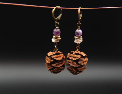 Mammutbaum Ohrringe Amethyst – Detail
