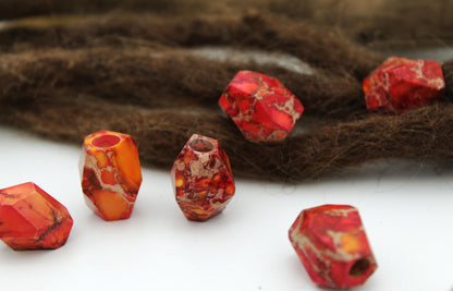 Rote Kaiserjaspis Perlen – Detail