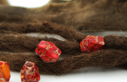Rote Kaiserjaspis Perlen – Detail