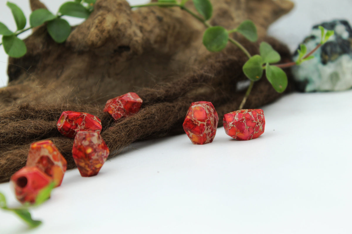 Rote Kaiserjaspis Perlen – Detail