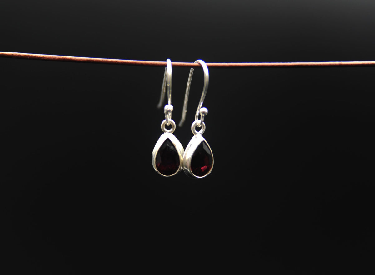 925 Silber Ohrringe mit Edelstein in Tropfenform – Ansicht 4