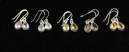 925 Silber Ohrringe mit Edelstein in Tropfenform – Ansicht 7
