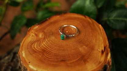 Minimalist 925 Silver Ring with Gemstone – Amethyst, Turquoise, Malachite, Labradorite or Opal – view 6