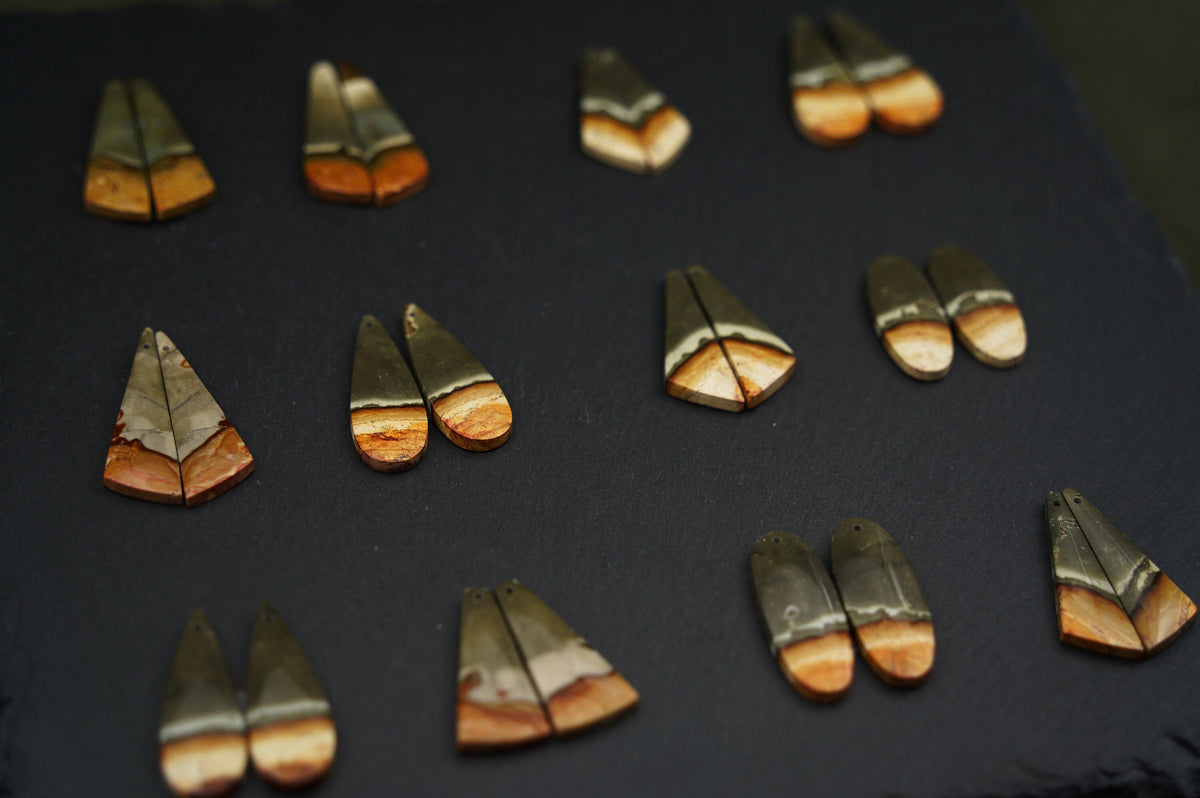 Polychrom Jaspis Ohrringe – Detail