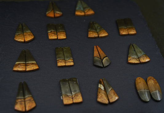 Polychrom Jaspis Steinpaare – Übersicht