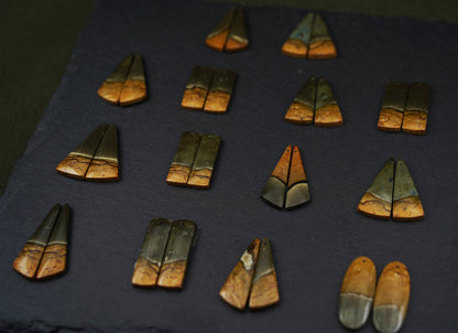 Polychrom Jaspis Ohrringe – Detail