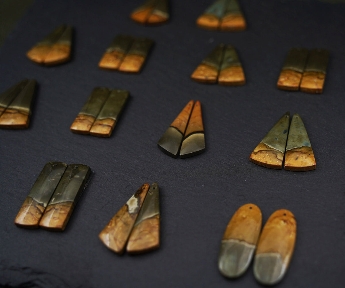 Polychrom Jaspis Ohrringe – Detail