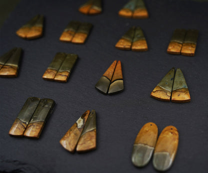 Polychrom Jaspis Ohrringe – Detail