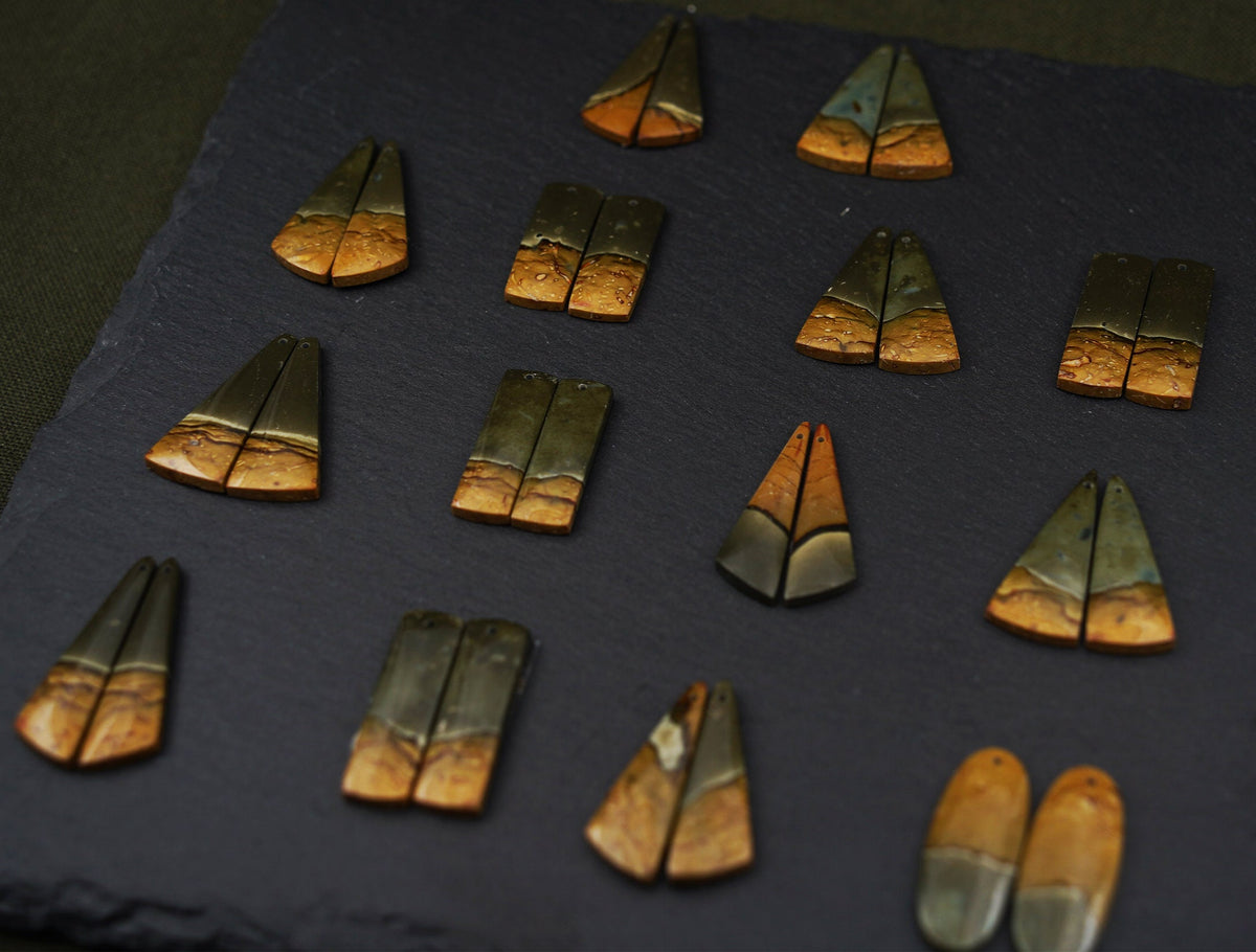 Polychrom Jaspis Ohrringe – Detail