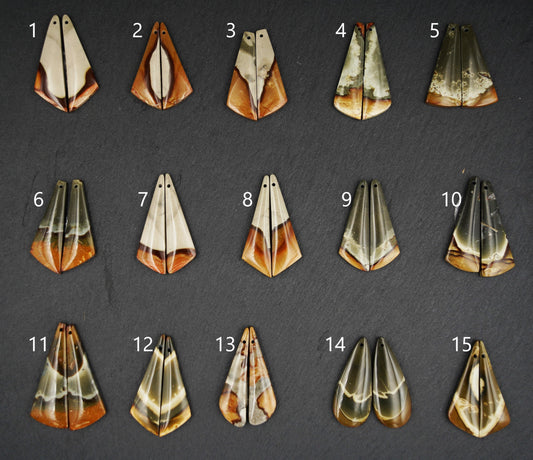 Symmetrische Polychrom Jaspis Ohrringe Auswahl IV