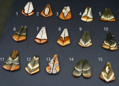 Symmetrical Polychrome Jasper Earrings – Selection IV, Mirrored Stone Pairs – view 9