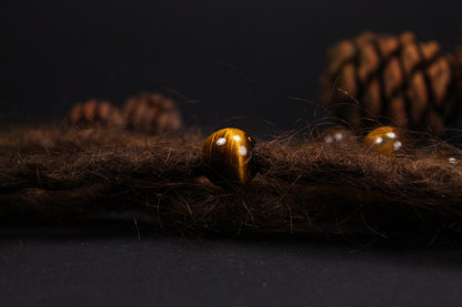 Round Tiger's Eye Dread Beads – Set of 2, Ø 14 mm, Hole 4–7 mm – view 6